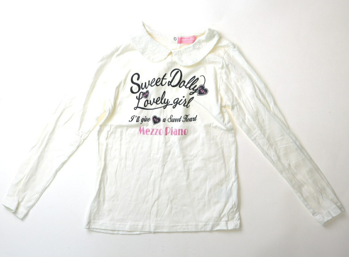 メゾピアノ mezzo piano Tシャツ・カットソー 160 女の子 ホワイト 子供服 ベビー服 キッズ アウトレット ユーズド 【中古】キッズ・ベビー・マタニティ