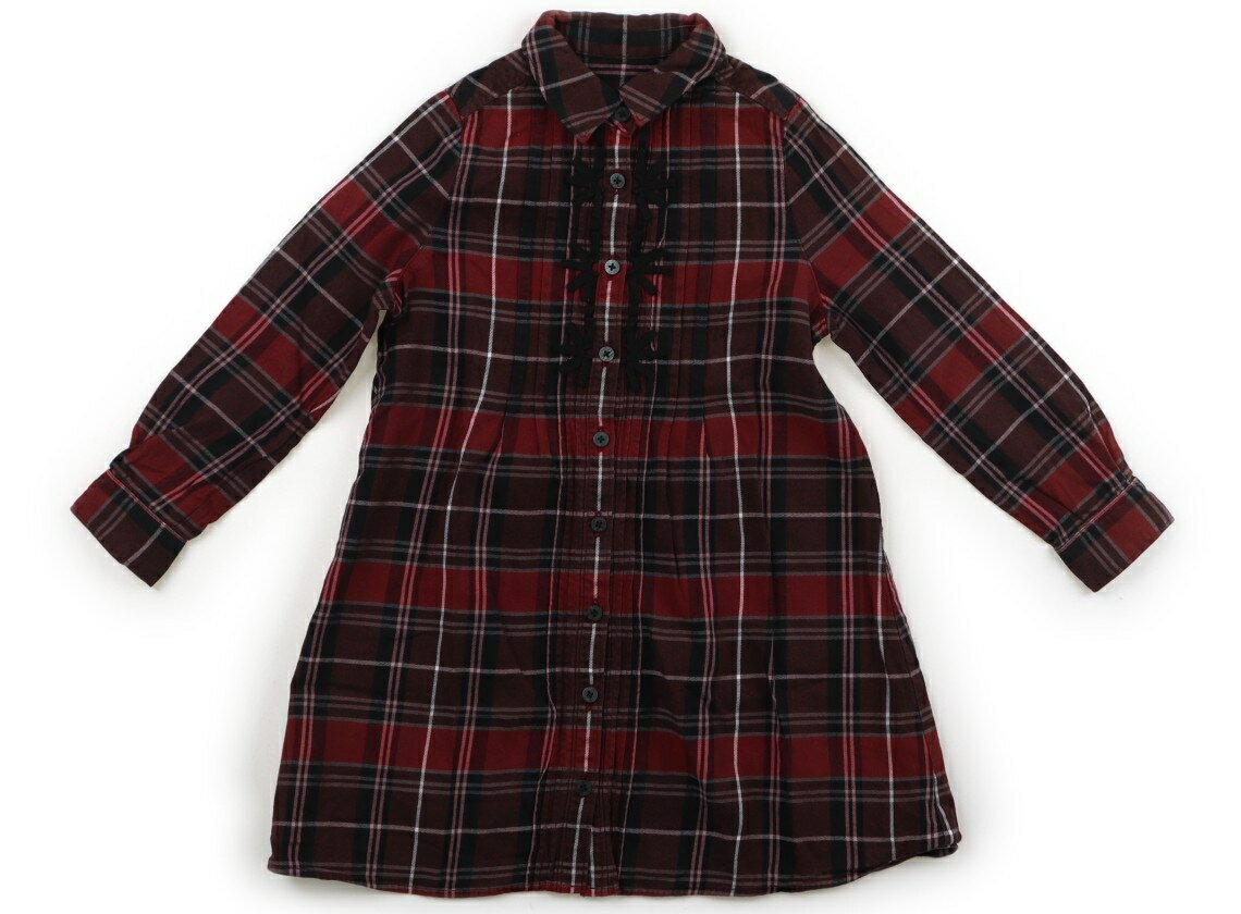 コムサデモード COMME CA DU MODE ワンピース 110 女の子 ワイン・黒・チェック 子供服 ベビー服 キッズ アウトレット ユーズド 【中古】キッズ・ベビー・マタニティ