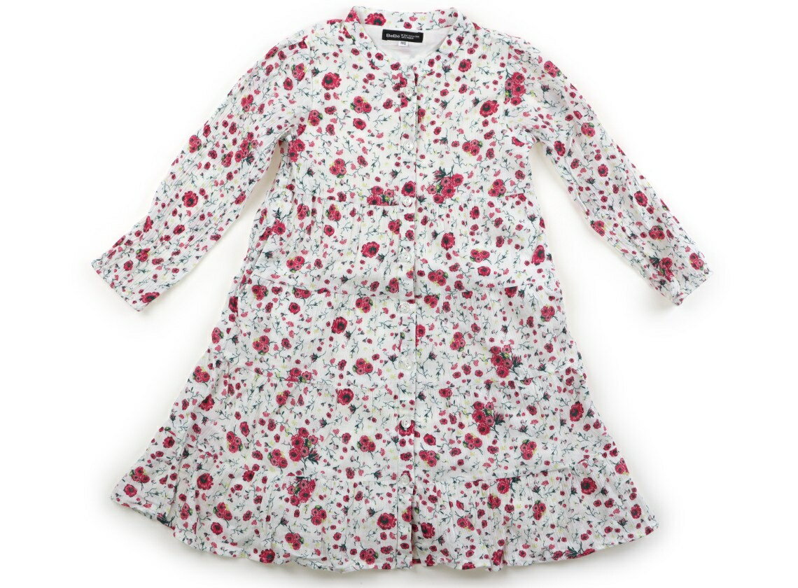 Rakuten - べべ BeBe ワンピース 110 女の子 ホワイト・ピンク・花柄 子供服 ベビー服 キッズ アウトレット ユーズド 【中古】キッズ・ベビー・マタニティ
