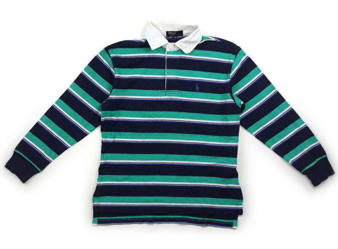ポロラルフローレン POLO RALPH LAUREN Tシャツ・カットソー 140 男の子 ボーダー柄ホワイトネイビーグリーン 子供服 ベビー服 キッズ アウトレット ユーズド 【中古】キッズ・ベビー・マタニティ