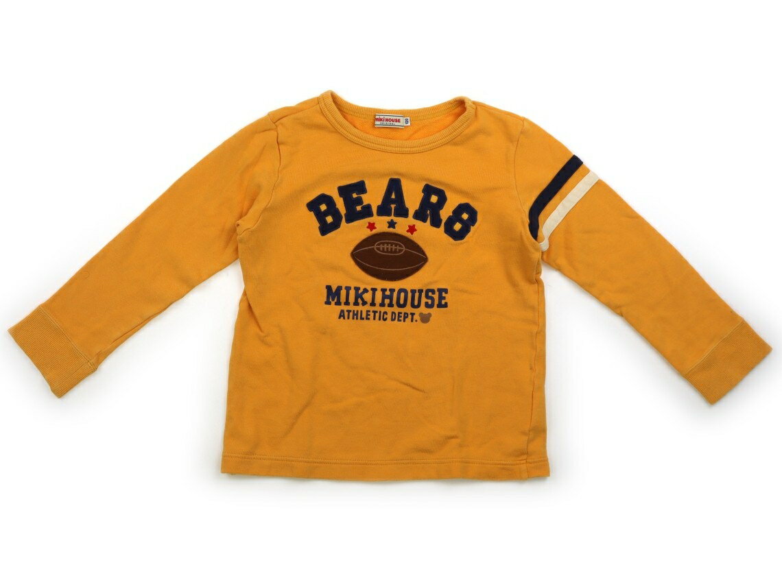 　ブランド 　miki HOUSE(ミキハウス) 　カテゴリー 　トレーナー・プルオーバー 　サイズ 　120サイズ 　色 　黄色・ワッペン 　状態 　★★（返品不可） 　記名 　なし 　ジャンル 　Boy 全体に毛羽立ち・袖口に生地のヨレ感がありますが、まだまだ普段着として活躍してくれそうです。薄手のスエット地です。 ＊【状態】【サイズ】に関しての詳しい説明はこちら