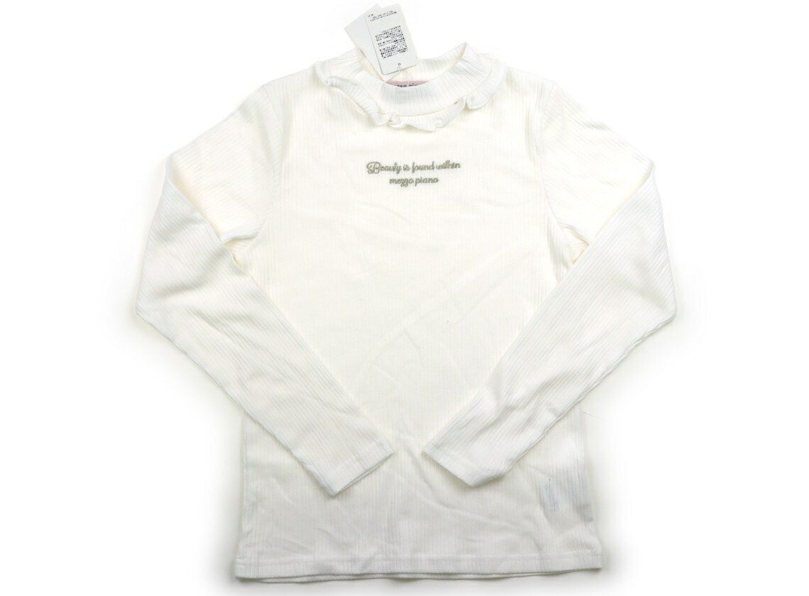 メゾピアノ mezzo piano Tシャツ・カットソー 160 女の子 ホワイト・ゴールド・英字刺繍 子供服 ベビー服 キッズ アウトレット ユーズド 【中古】キッズ・ベビー・マタニティ