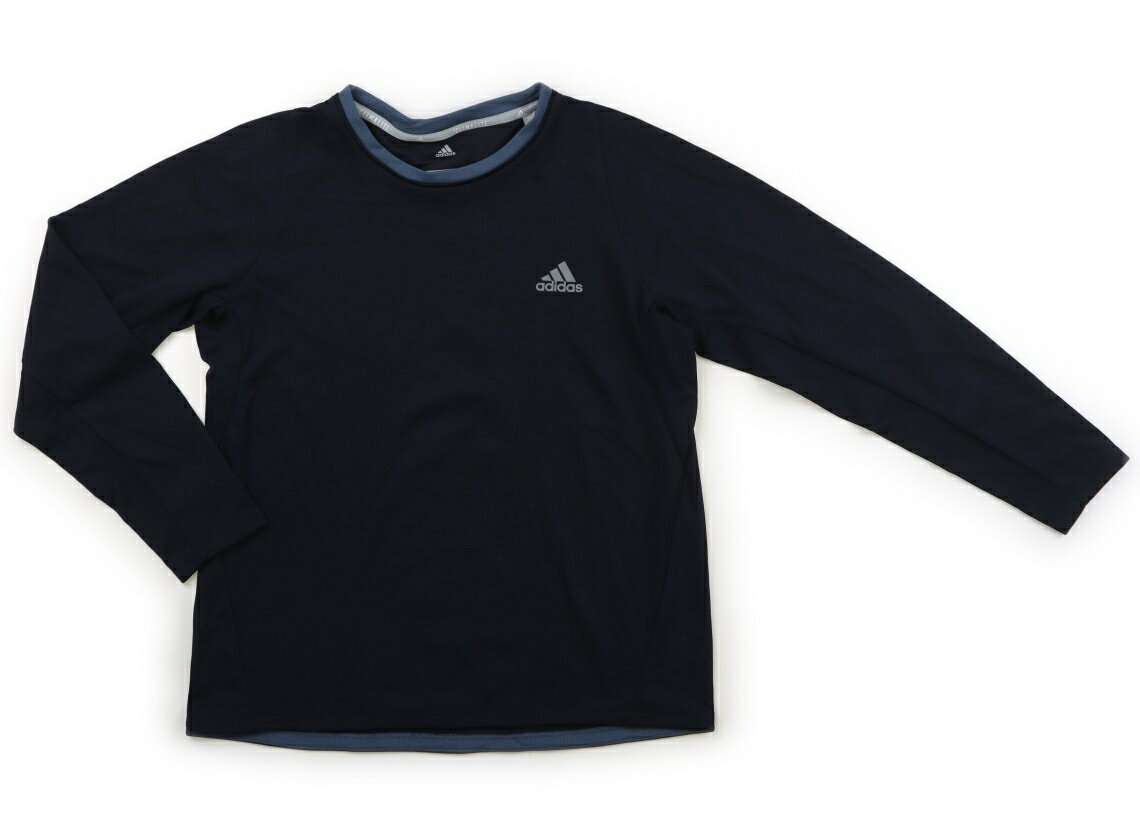アディダス Adidas Tシャツ・カットソー 160 男の子 ネイビー 子供服 ベビー服 キッズ アウトレット ユーズド 【中古】キッズ・ベビー・マタニティ