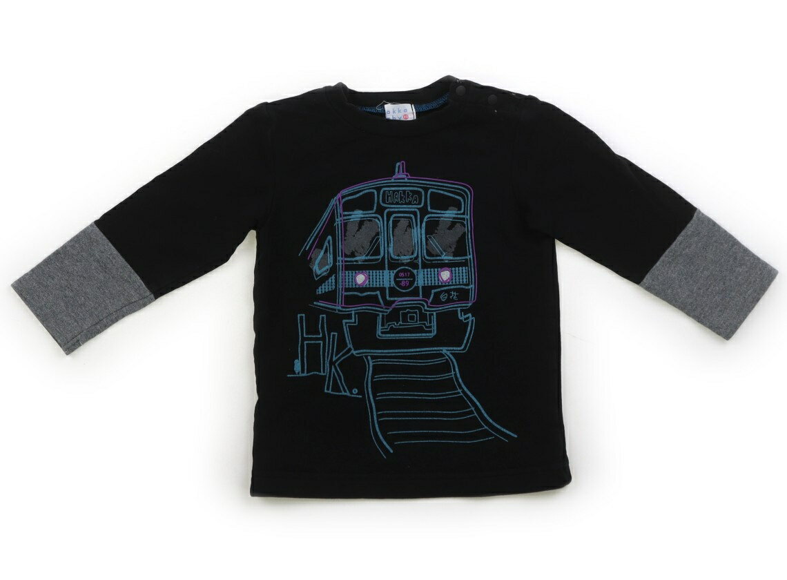Other - ハッカ HAKKA トレーナー・プルオーバー 80 男の子 黒、グレー、電車 子供服 ベビー服 キッズ アウトレット ユーズド 【中古】キッズ・ベビー・マタニティ