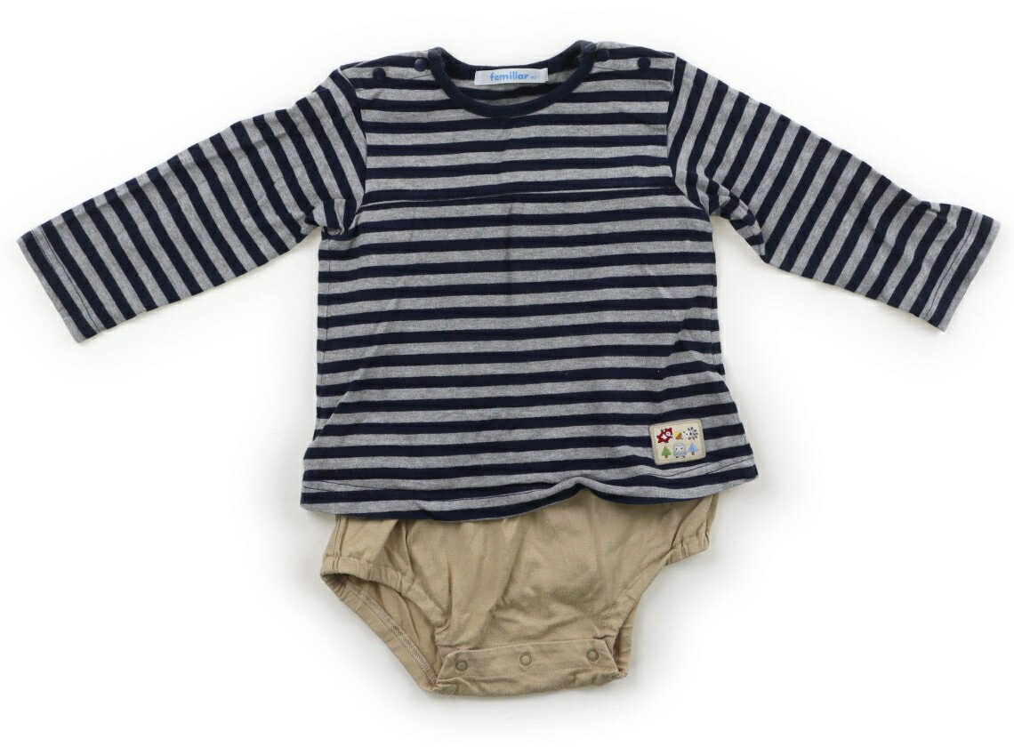 ファミリア familiar Tシャツ・カットソー 80 男の子 紺・グレー・ボーダー・ベージュ 子供服 ベビー服 キッズ アウトレット ユーズド 【中古】キッズ・ベビー・マタニティ