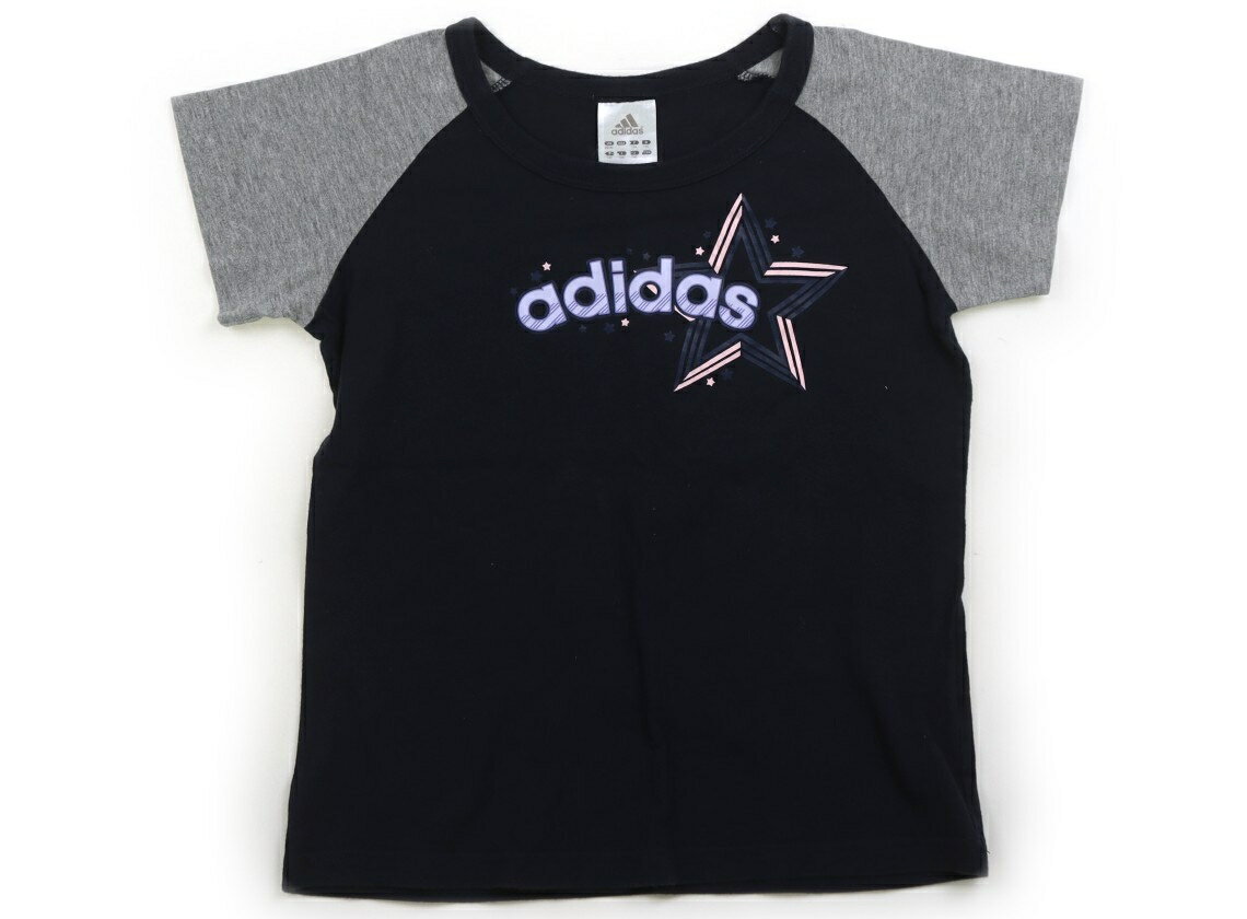 アディダス Adidas Tシャツ・カットソー 140 女の子 杢グレー・ネイビー 子供服 ベビー服 キッズ アウトレット ユーズド 【中古】キッズ・ベビー・マタニティ