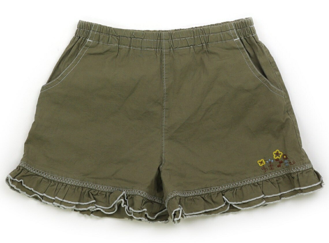 Culottes - トロワラパン troislapins キュロット 140 女の子 カーキ　花柄刺しゅう 子供服 ベビー服 キッズ アウトレット ユーズド 【中古】キッズ・ベビー・マタニティ