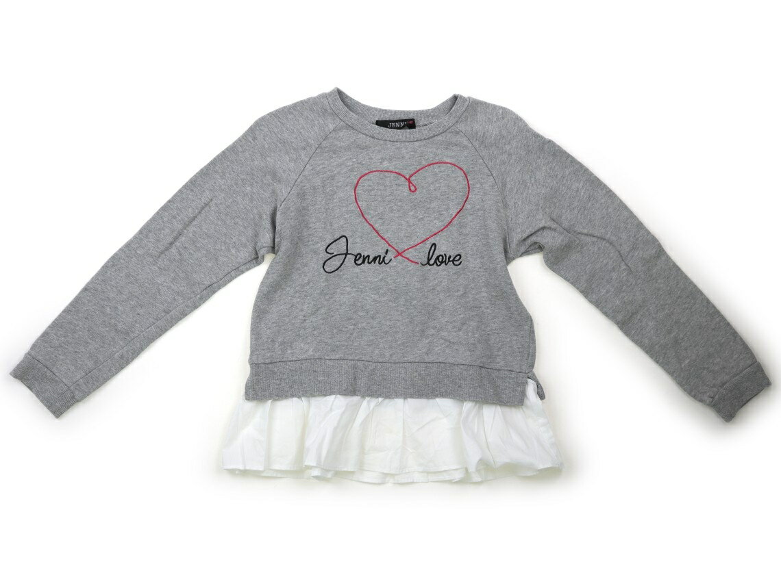 ジェニィ JENNI トレーナー プルオーバー 150 女の子 杢グレー ホワイト 子供服 ベビー服 キッズ アウトレット ユーズド 【中古】キッズ ベビー マタニティ