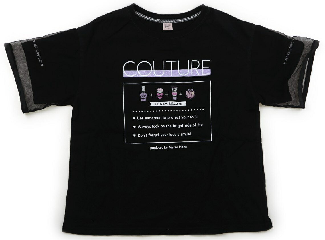 　ブランド 　mezzo piano(メゾピアノ) 　カテゴリー 　Tシャツ・カットソー 　サイズ 　160サイズ 　色 　黒 　状態 　★★（返品不可） 　記名 　なし 　ジャンル 　Girl 実際のサイズ表記はLです。襟ぐりと袖口、ヨレ感あり。全体に毛羽立ちがあります。使用感ありますが、まだまだお使い頂けそうです。 ＊【状態】【サイズ】に関しての詳しい説明はこちら