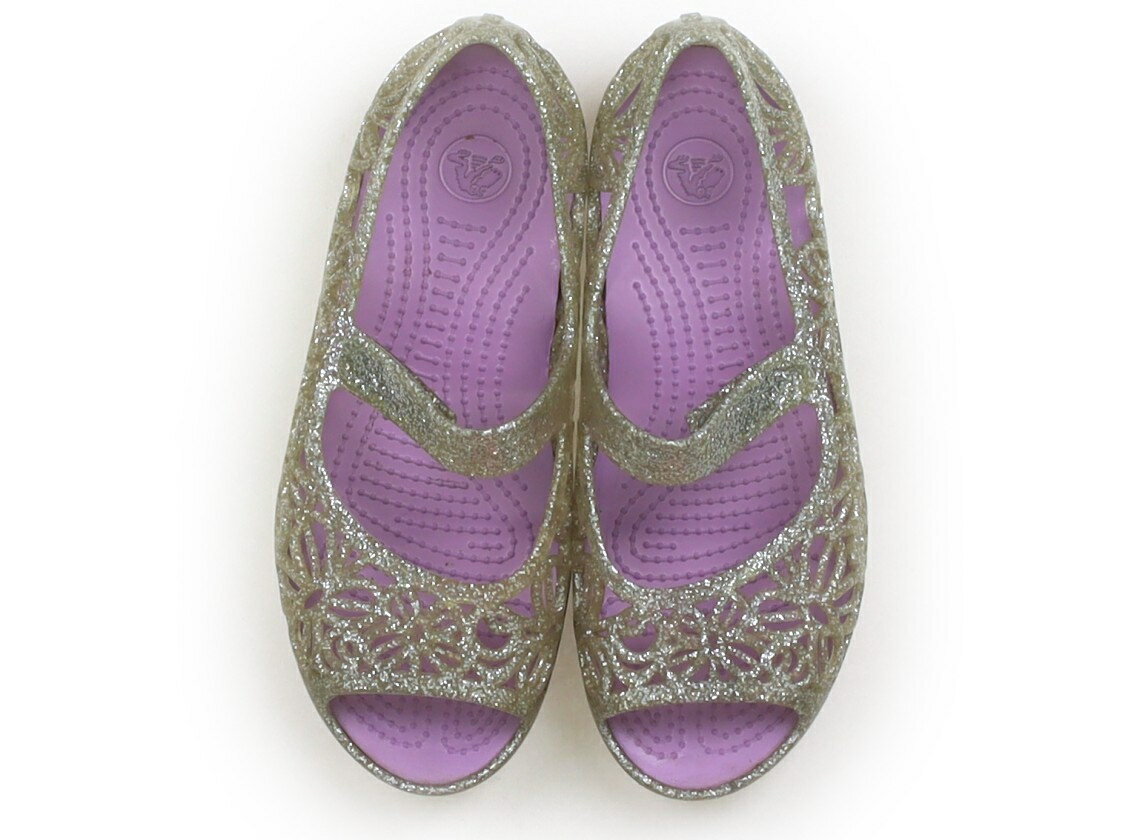 クロックス CROCS サンダル 靴19cm～ 女の子 クリアグリッター、ラベンダー 子供服 ベビー服 キッズ アウトレット ユーズド 【中古】キッズ・ベビー・マタニティ