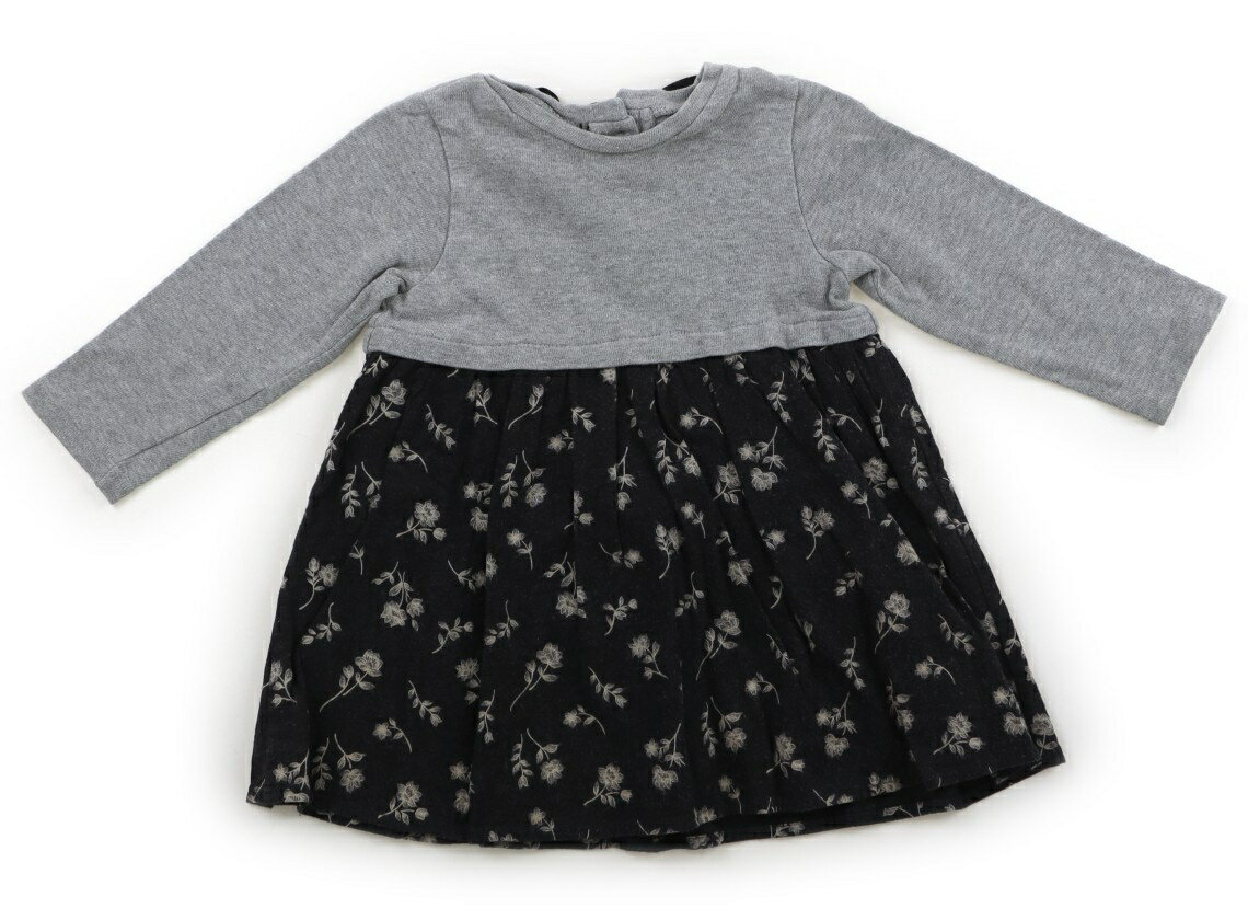 Rakuten - アリムクローゼット Arim Closet ワンピース 80 女の子 ライトグレー・ブラック花柄 子供服 ベビー服 キッズ アウトレット ユーズド 【中古】キッズ・ベビー・マタニティ