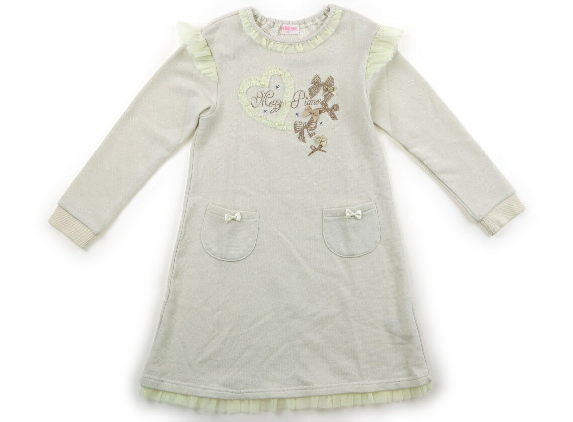 メゾピアノ mezzo piano ワンピース 130 女の子 レモンイエロー・りぼん 子供服 ベビー服 キッズ アウトレット ユーズド 【中古】キッズ・ベビー・マタニティ