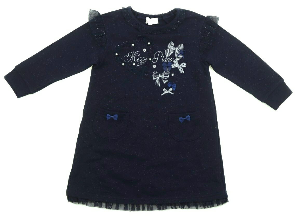 メゾピアノ mezzo piano ワンピース 100 女の子 ネイビー 子供服 ベビー服 キッズ アウトレット ユーズド 【中古】キッズ・ベビー・マタニティ