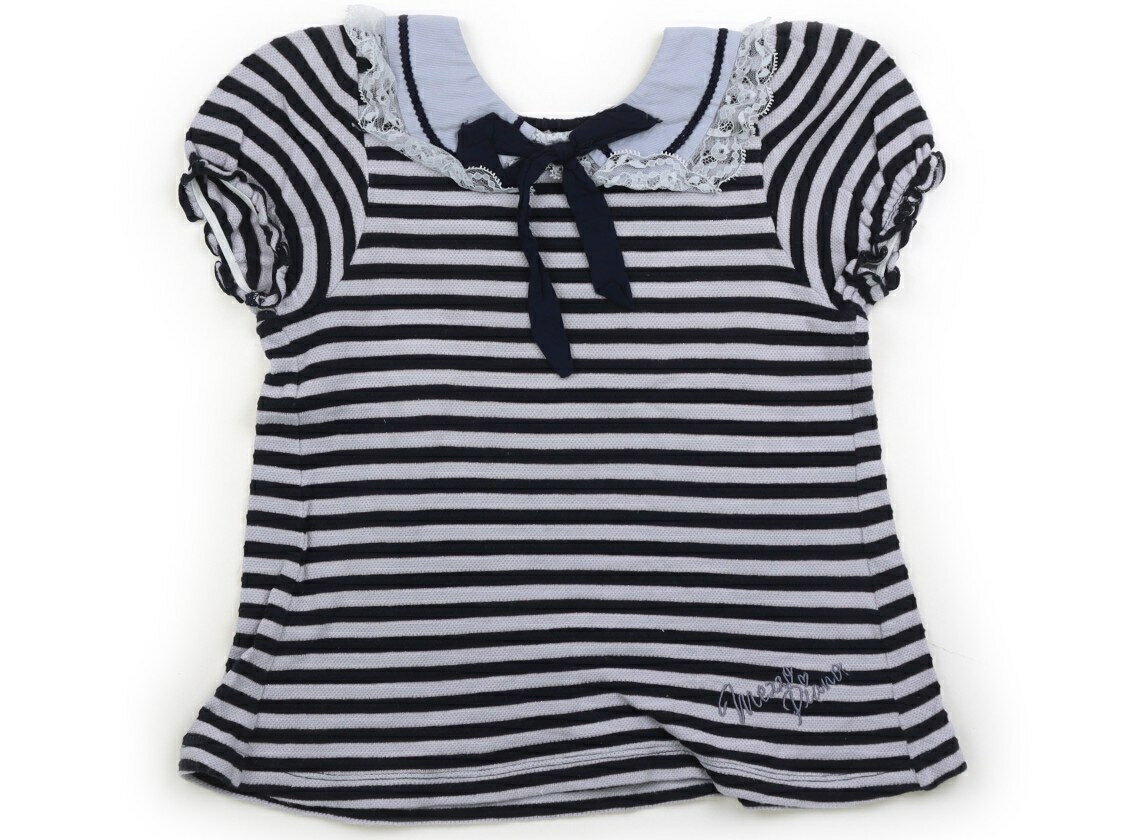 メゾピアノ mezzo piano チュニック 120 女の子 ネイビー・パステルブルーボーダー 子供服 ベビー服 キッズ アウトレット ユーズド 【中古】キッズ・ベビー・マタニティ