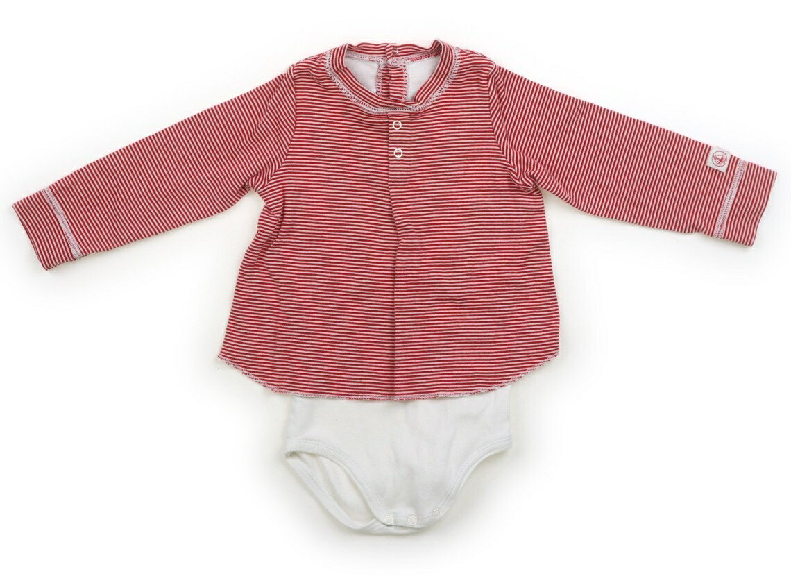 プチバトー PETIT BATEAU ロンパース 80 女の子 レッド・オフボーダー 子供服 ベビー服 キッズ アウトレット ユーズド 【中古】キッズ・ベビー・マタニティ