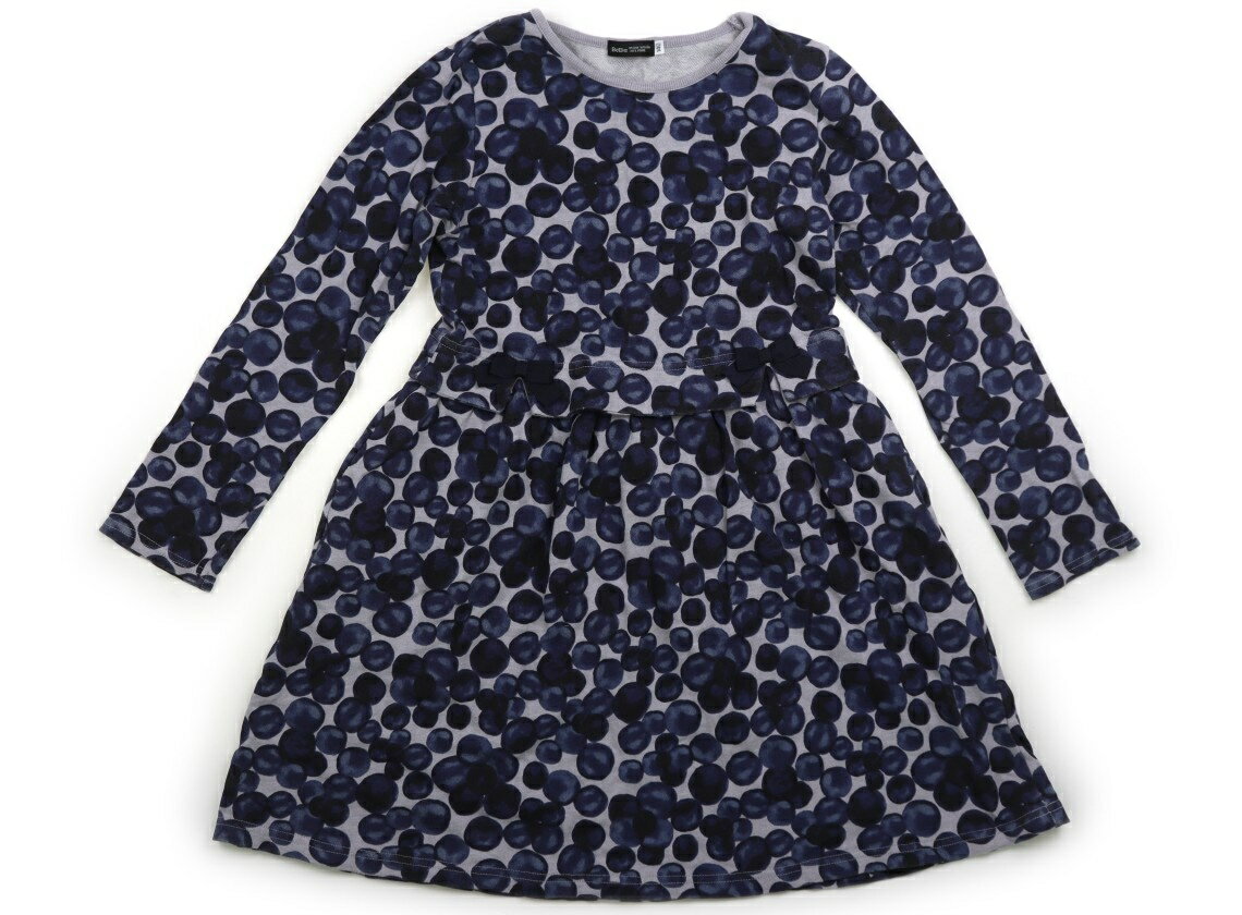 べべ BeBe ワンピース 140 女の子 グレー、紺 子供服 ベビー服 キッズ アウトレット ユーズド 【中古】キッズ・ベビー・マタニティ