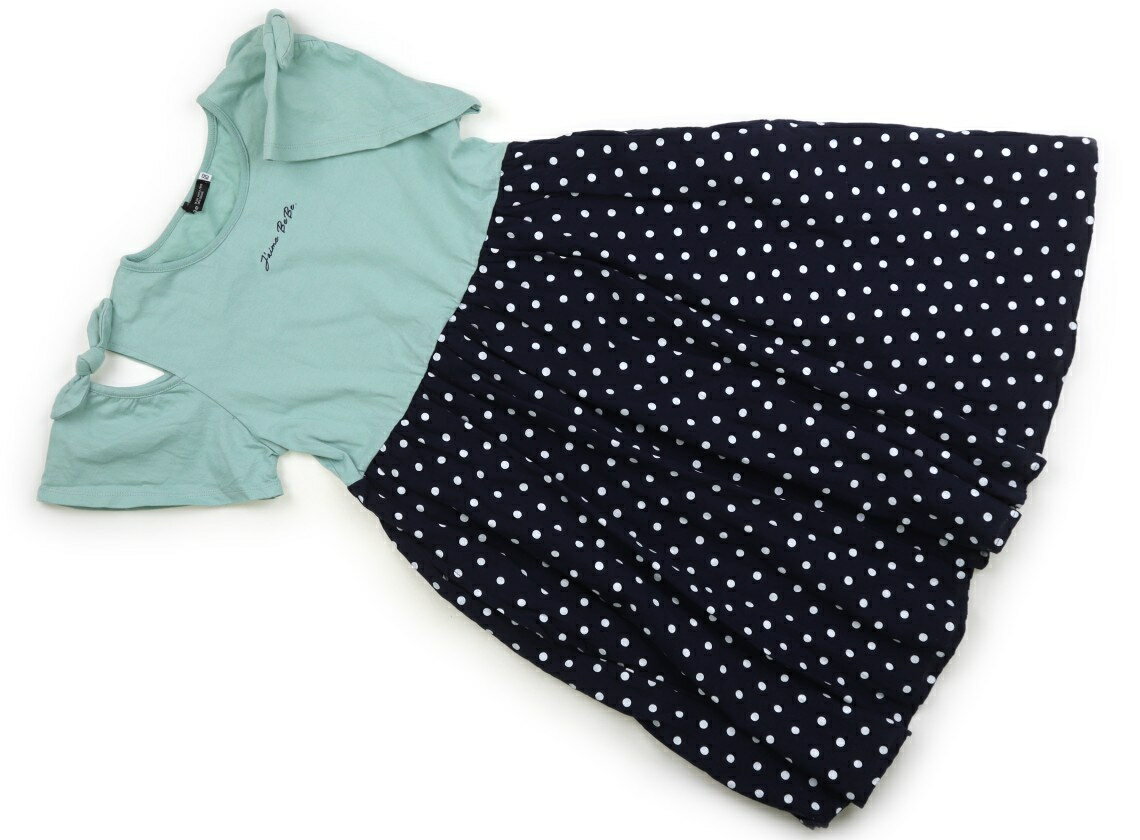 べべ BeBe ワンピース 150 女の子 グリーン系・ネイビー・ドット 子供服 ベビー服 キッズ アウトレット ユーズド 【中古】キッズ・ベビー・マタニティ