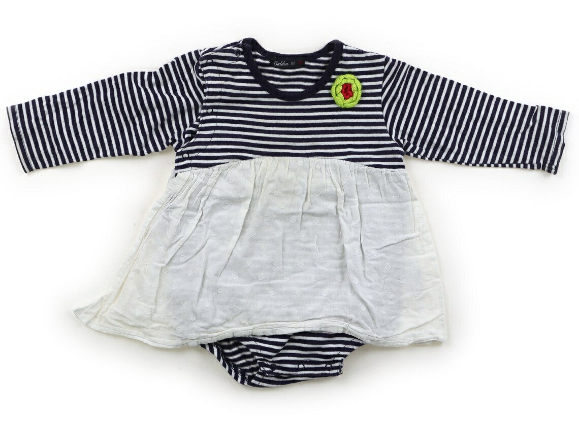 カルディア Caldia ロンパース 80 女の子 ネイビー・ホワイトボーダー 子供服 ベビー服 キッズ アウトレット ユーズド 【中古】キッズ・ベビー・マタニティ
