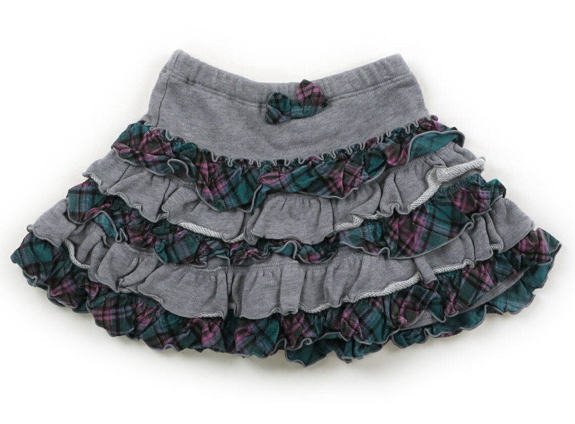 メゾピアノ mezzo piano スカート 100 女の子 グレー・チェック柄 子供服 ベビー服 キッズ アウトレット ユーズド 【中古】キッズ・ベビー・マタニティ