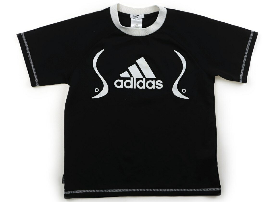 アディダス Adidas Tシャツ・カットソー 150 男の子 黒、白 子供服 ベビー服 キッズ アウトレット ユーズド 【中古】キッズ・ベビー・マタニティ