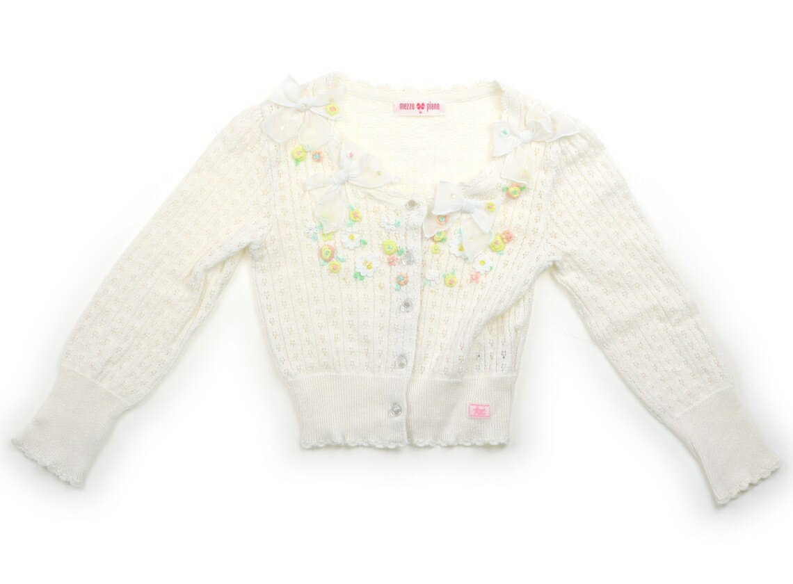 メゾピアノ mezzo piano カーディガン 140 女の子 ホワイト・ラメ 子供服 ベビー服 キッズ アウトレット ユーズド 【中古】キッズ・ベビー・マタニティ