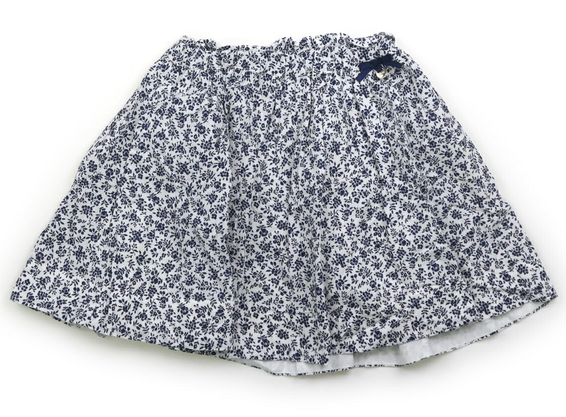 Rakuten - ベベ プチ ポワ ヴェール BeBe Petits Pois Vert スカート 120 女の子 ホワイト・ネイビー 子供服 ベビー服 キッズ アウトレット ユーズド 【中古】キッズ・ベビー・マタニティ