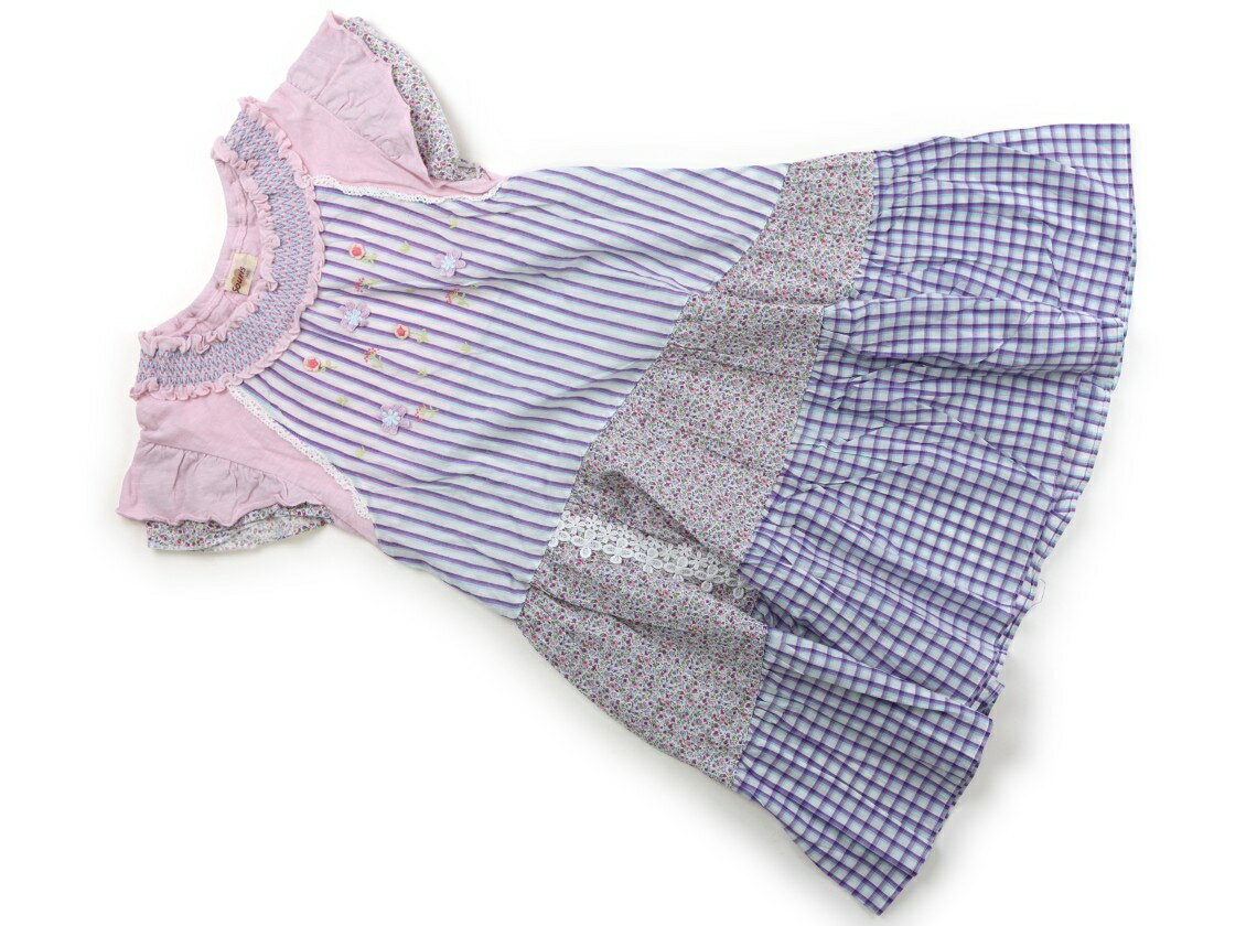 Rakuten - スーリー Souris ワンピース 140 女の子 ストライプ柄　ピンク 子供服 ベビー服 キッズ アウトレット ユーズド 【中古】キッズ・ベビー・マタニティ