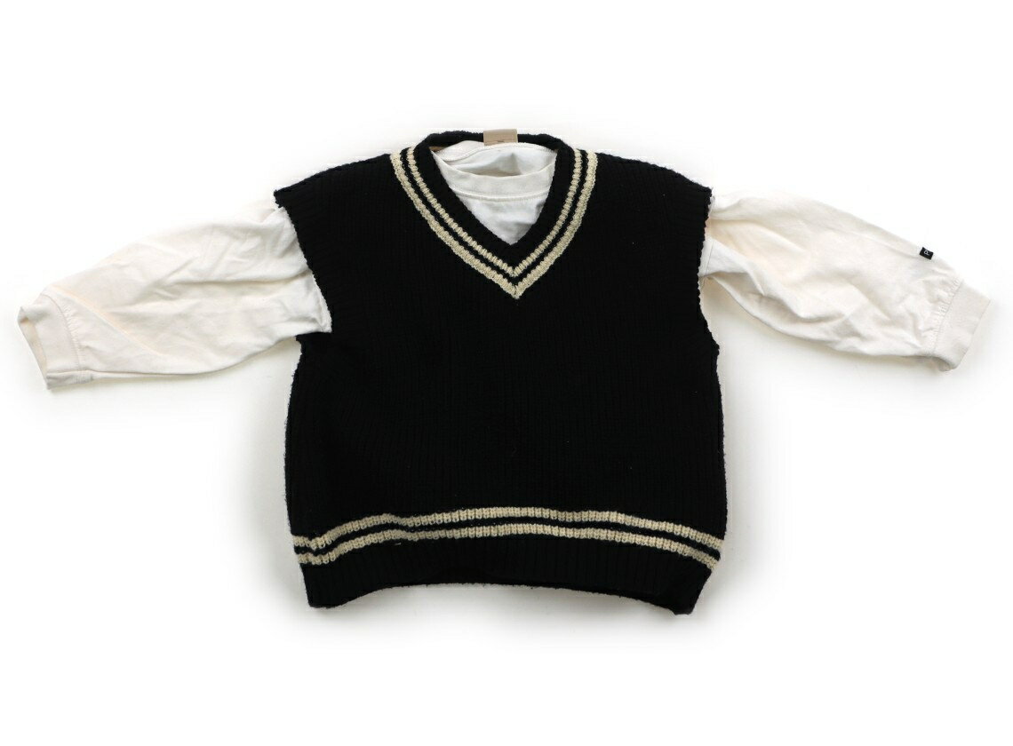 Rakuten - プティマイン petit main ベスト 90 男の子 黒、アイボリー 子供服 ベビー服 キッズ アウトレット ユーズド 【中古】キッズ・ベビー・マタニティ