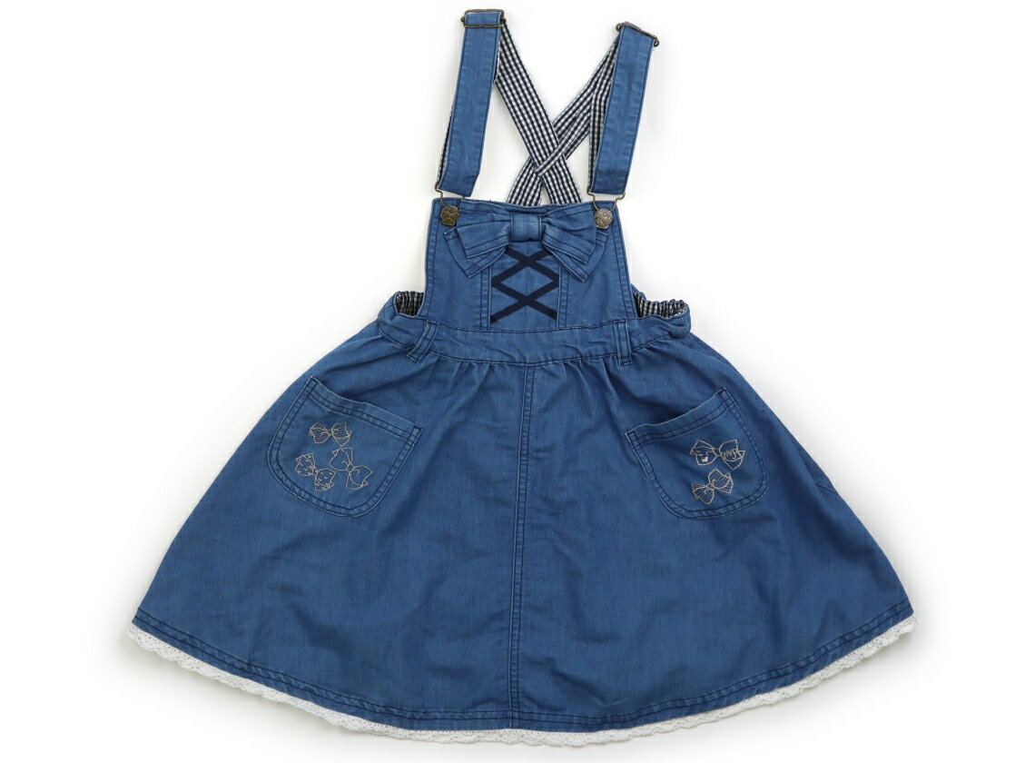 メゾピアノ mezzo piano ジャンパースカート 130 女の子 デニムブルー 子供服 ベビー服 キッズ アウトレット ユーズド 【中古】キッズ・ベビー・マタニティ