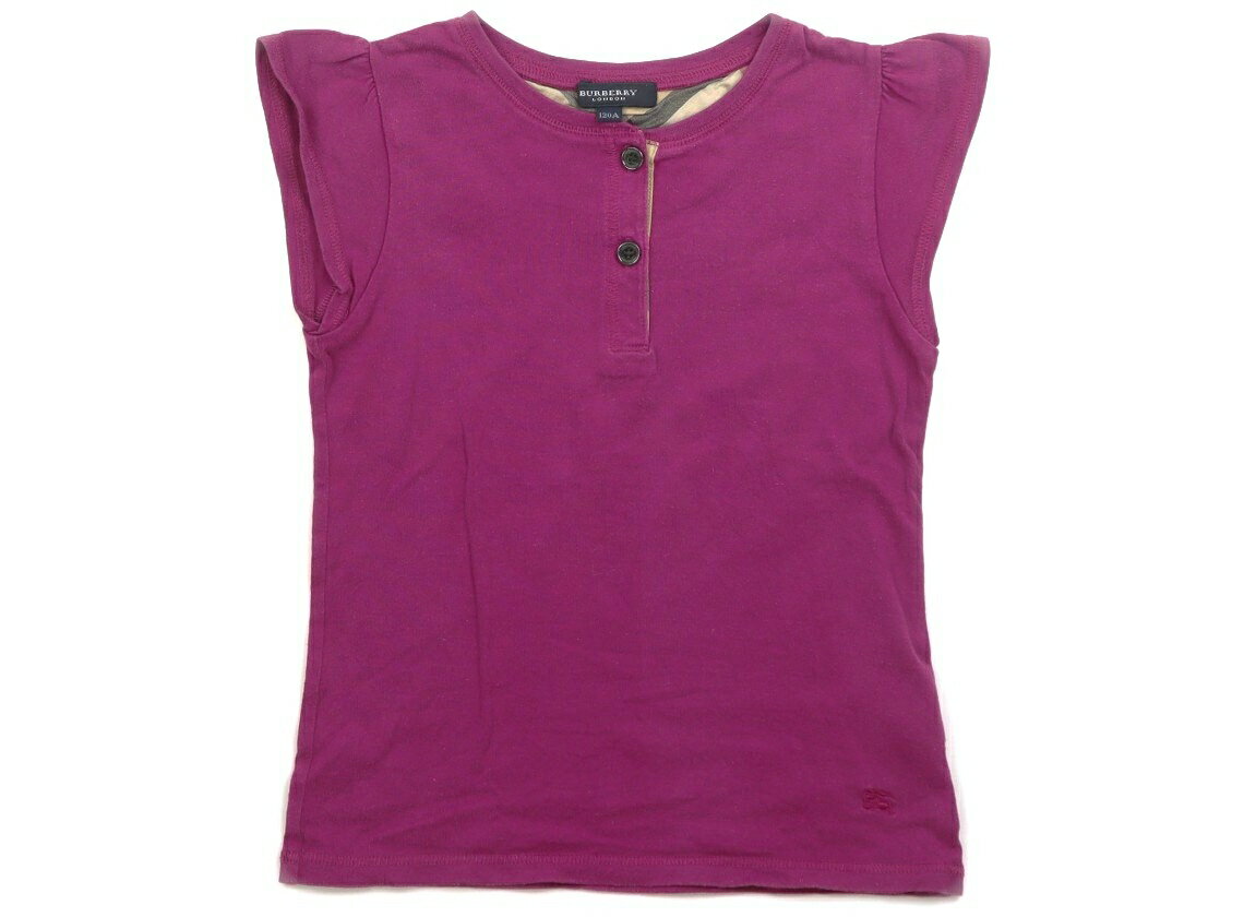 バーバリー BURBERRY Tシャツ・カットソー 120 女の子 ラズベリー 子供服 ベビー服 キッズ アウトレット ユーズド 【中古】キッズ・ベビー・マタニティ