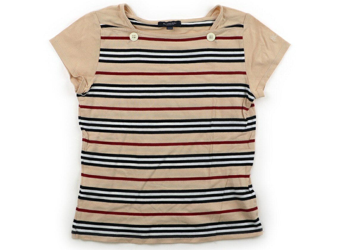 バーバリー BURBERRY Tシャツ・カットソー 160 女の子 ベージュ・モノトーン・レッドボーダー 子供服 ベビー服 キッズ アウトレット ユーズド 【中古】キッズ・ベビー・マタニティ