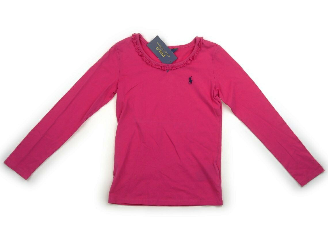 ポロラルフローレン POLO RALPH LAUREN Tシャツ・カットソー 140 女の子 ショッキングピンク、フリル、ネイビー 子供服 ベビー服 キッズ アウトレット ユーズド 【中古】キッズ・ベビー・マタニティ