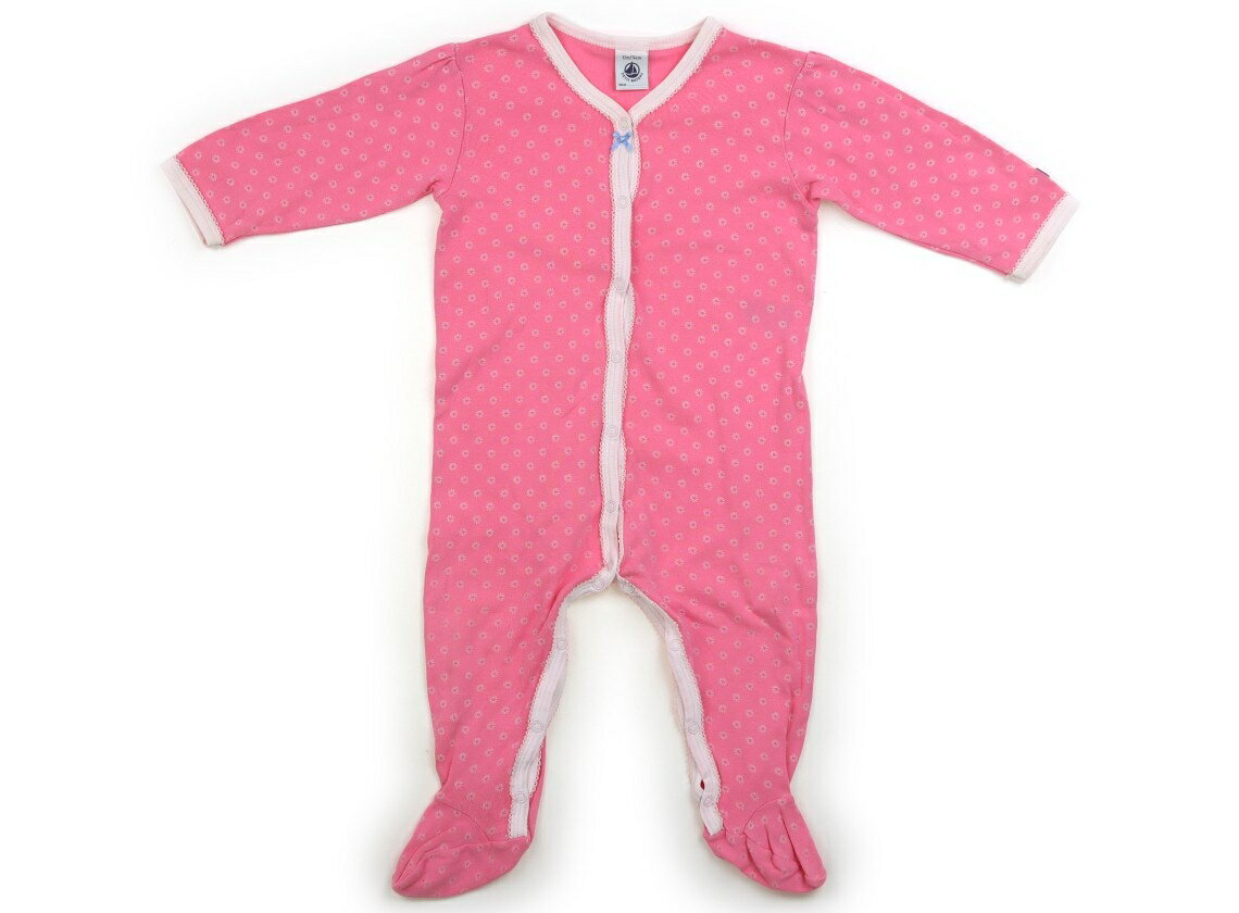 プチバトー PETIT BATEAU オールインワン 70 女の子 ピンク・花柄 子供服 ベビー服 キッズ アウトレット ユーズド 【中古】キッズ・ベビー・マタニティ