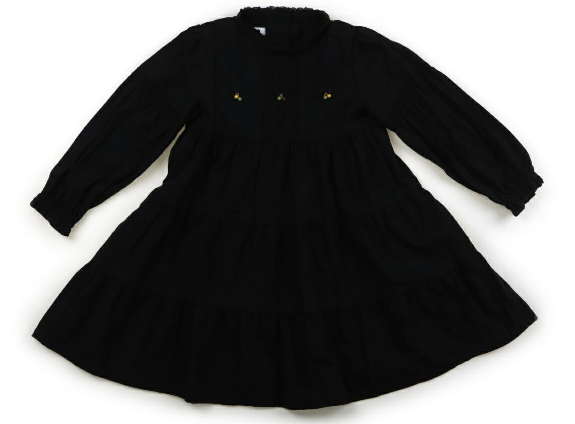 ファミリア familiar ワンピース 110 女の子 ブラック・刺しゅう 子供服 ベビー服 キッズ アウトレット ユーズド 【中古】キッズ・ベビー・マタニティ