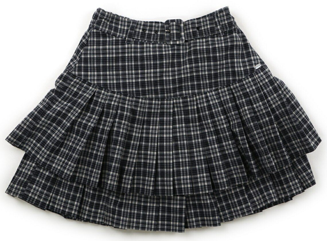 メゾピアノ mezzo piano スカート 150 女の子 ブラック・生成り・チャコールチェック 子供服 ベビー服 キッズ アウトレット ユーズド 【中古】キッズ・ベビー・マタニティ