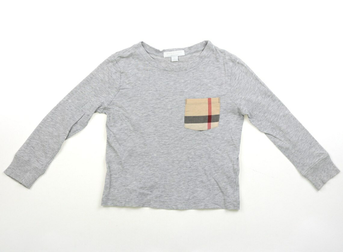 　ブランド 　BURBERRY(バーバリー) 　カテゴリー 　Tシャツ・カットソー 　サイズ 　100サイズ 　色 　グレー 　状態 　★★（返品不可） 　記名 　あり（タグ） 　ジャンル 　Boy 袖口にホツレがありますが、着用に支障はありません。袖にシミあり。洗いざらし感がありますが、普段使いにいかがでしょうか。 ＊【状態】【サイズ】に関しての詳しい説明はこちら