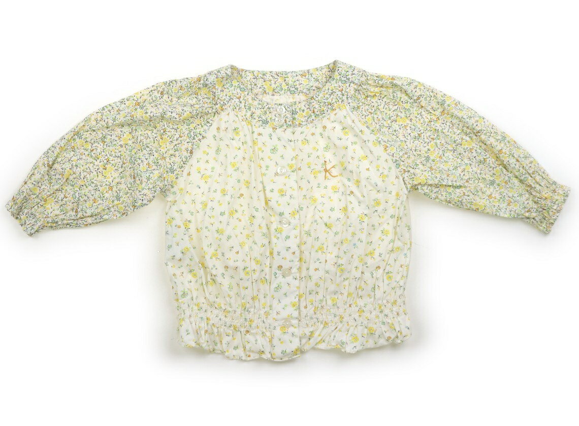 組曲 Kumikyoku シャツ・ブラウス 110 女の子 生成り・イエロー花柄 子供服 ベビー服 キッズ アウトレット ユーズド 【中古】キッズ・ベビー・マタニティ