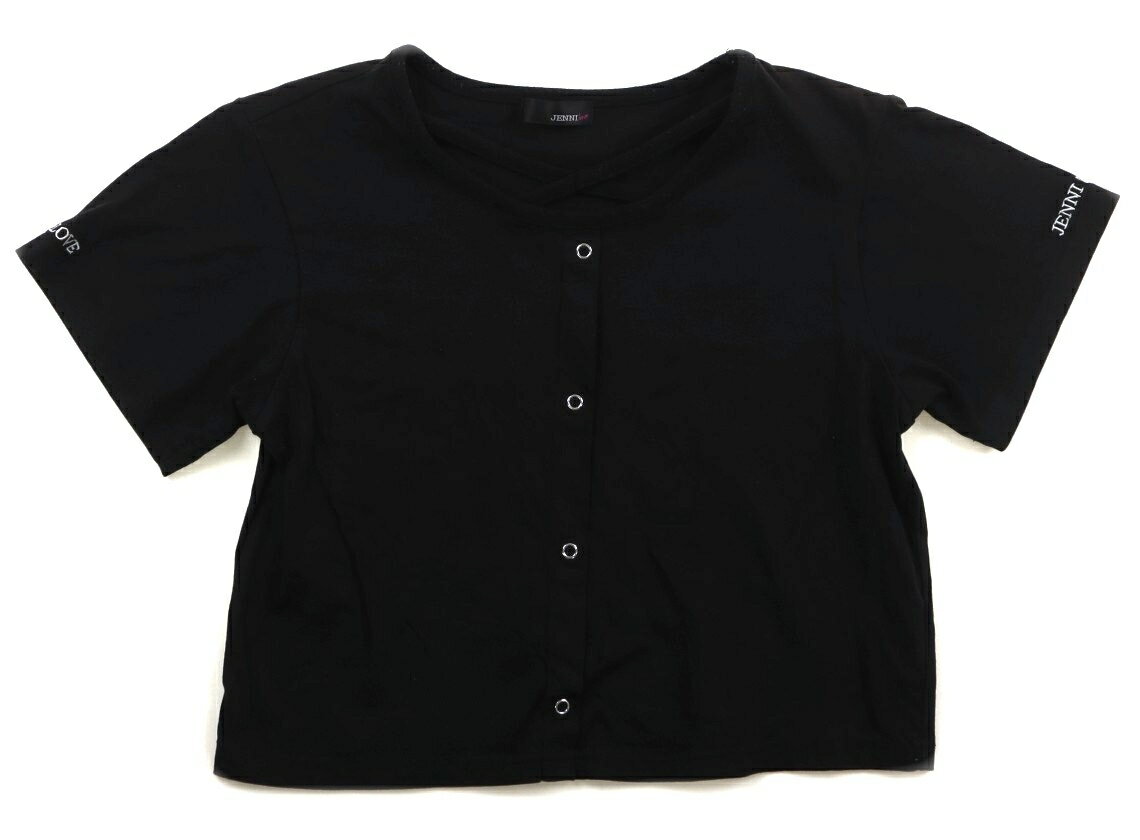 　ブランド 　JENNI(ジェニィ) 　カテゴリー 　Tシャツ・カットソー 　サイズ 　150サイズ 　色 　黒 　状態 　★★（返品不可） 　記名 　なし 　ジャンル 　Girl 全体に毛羽立ちがあります。ボタンは飾りです。部分的に色褪せがあります。使用感ありますが、まだお使い頂けそうです。 ＊【状態】【サイズ】に関しての詳しい説明はこちら