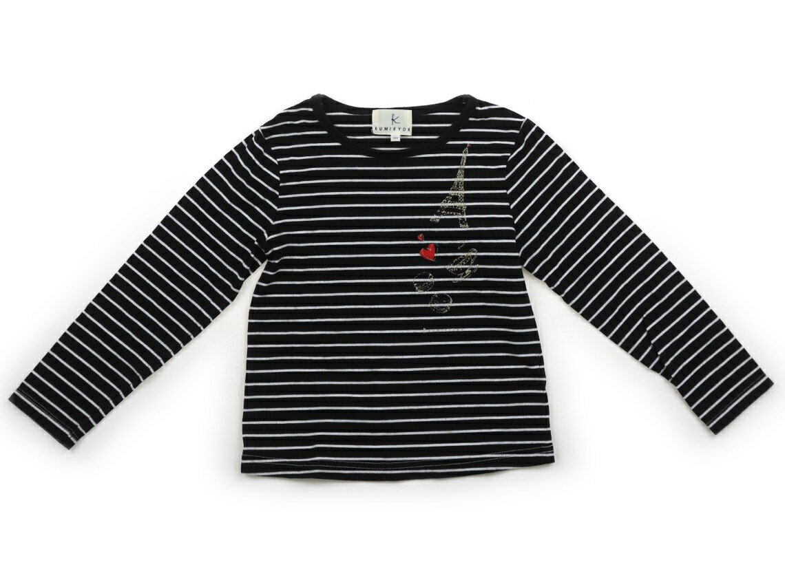 組曲 Kumikyoku Tシャツ・カットソー 120 女の子 黒・白・ボーダー 子供服 ベビー服 キッズ アウトレット ユーズド 【中古】キッズ・ベビー・マタニティ