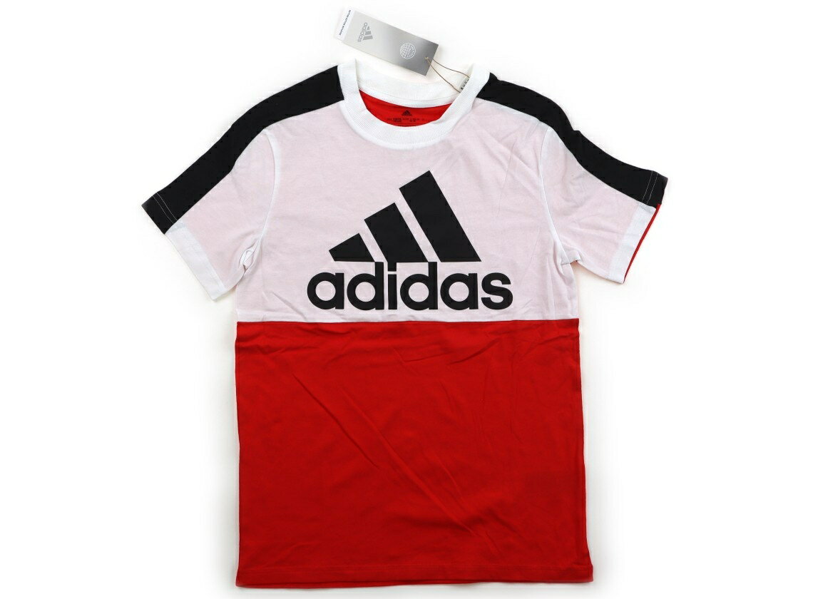 アディダス Adidas Tシャツ・カットソー 150 男の子 ホワイト・レッド 子供服 ベビー服 キッズ アウトレット ユーズド 【中古】キッズ・ベビー・マタニティ