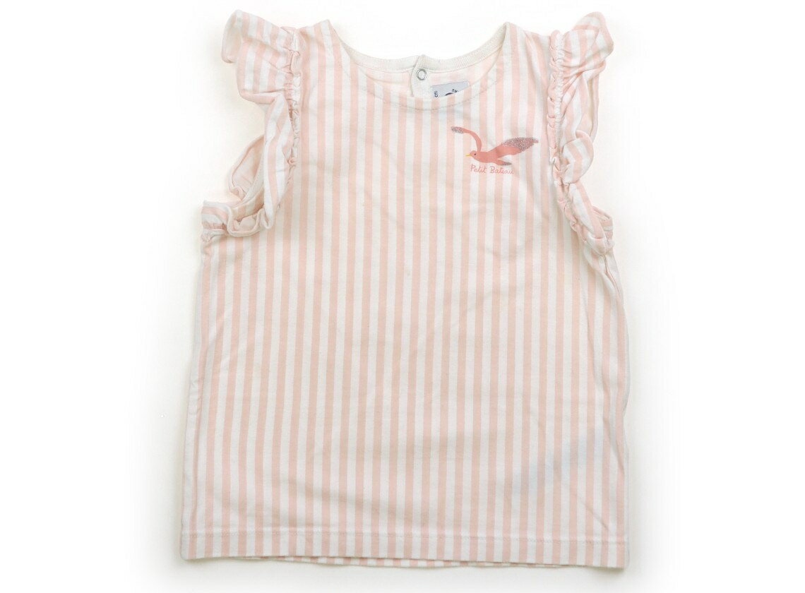 Pitibato PETIT BATEAU 탱크 탑 캐미솔 100 소녀 오프 핑크 스트라이프 아동복 아기 옷 키즈 아울렛 유즈드 [중고] 키즈 아기 출산