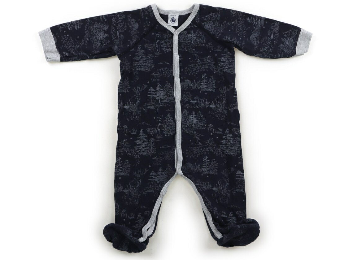 プチバトー PETIT BATEAU オールインワン 70 男の子 ネイビー・総柄 子供服 ベビー服 キッズ アウトレット ユーズド 【中古】キッズ・ベビー・マタニティ