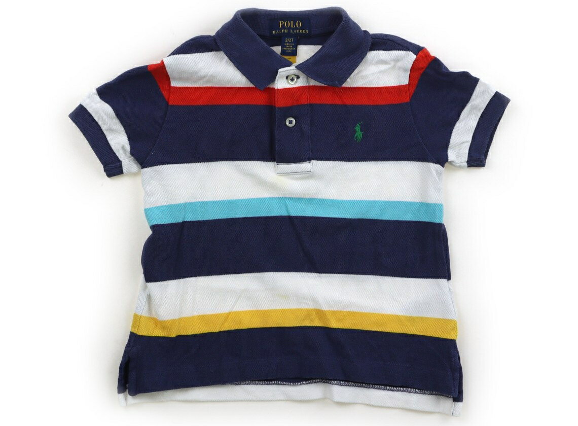 　ブランド 　POLO RALPH LAUREN(ポロラルフローレン) 　カテゴリー 　ポロシャツ 　サイズ 　90サイズ 　色 　ブルー・ホワイト・コーラル 　状態 　★★（返品不可） 　記名 　なし 　ジャンル 　Boy 実際のサイズ表記は2/2Tです。濃い色ならではの色褪せ・白っぽさ・毛羽立ち・前裾上に黄色いシミがあります。普段使いにいかがでしょうか。 ＊【状態】【サイズ】に関しての詳しい説明はこちら