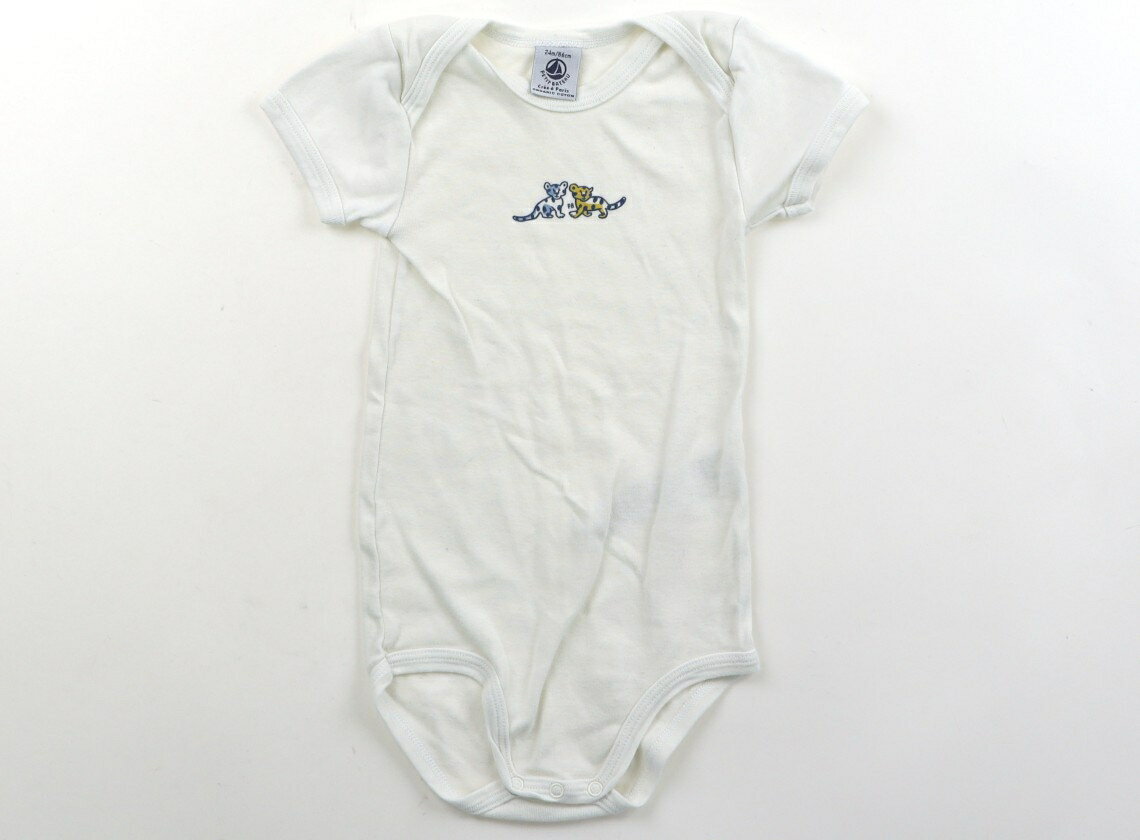 プチバトー PETIT BATEAU ロンパース 80 男の子 オフホワイト 子供服 ベビー服 キッズ アウトレット ユーズド 【中古】キッズ・ベビー・マタニティ