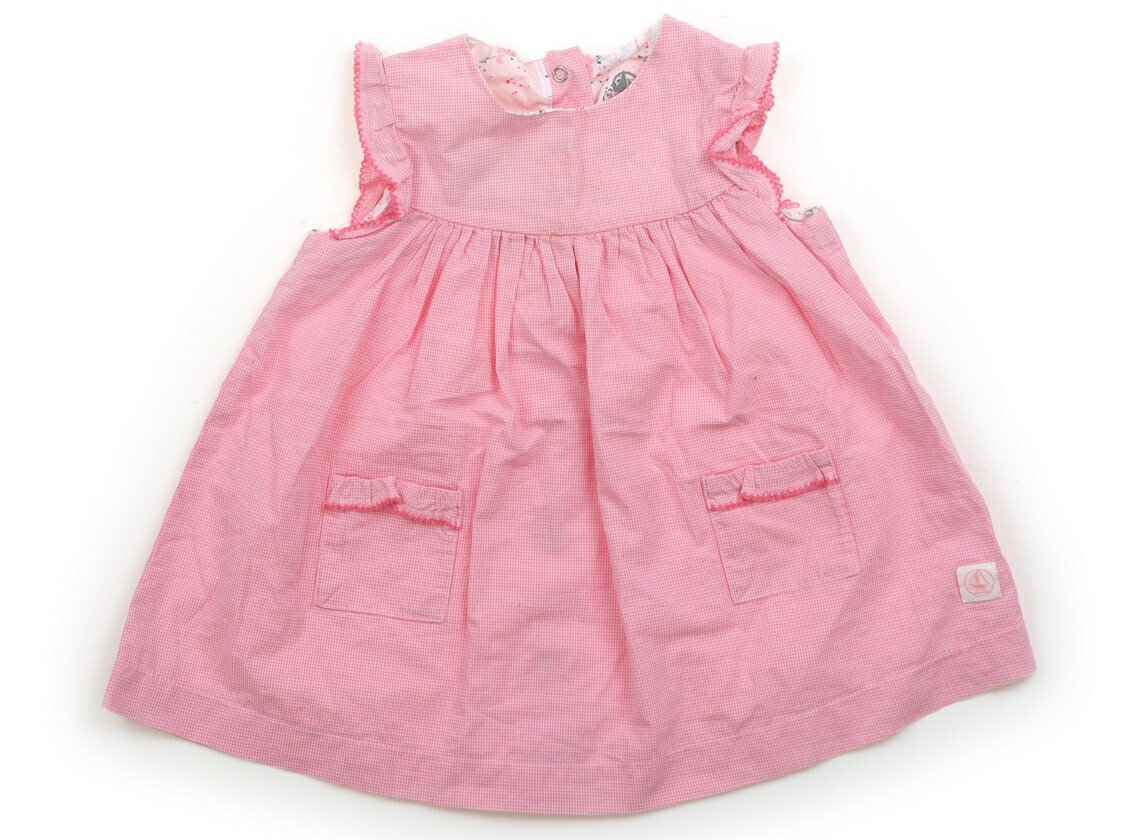 Dresses - プチバトー PETIT BATEAU ワンピース 70 女の子 ピンク・ギンガムチェック 子供服 ベビー服 キッズ アウトレット ユーズド 【中古】キッズ・ベビー・マタニティ