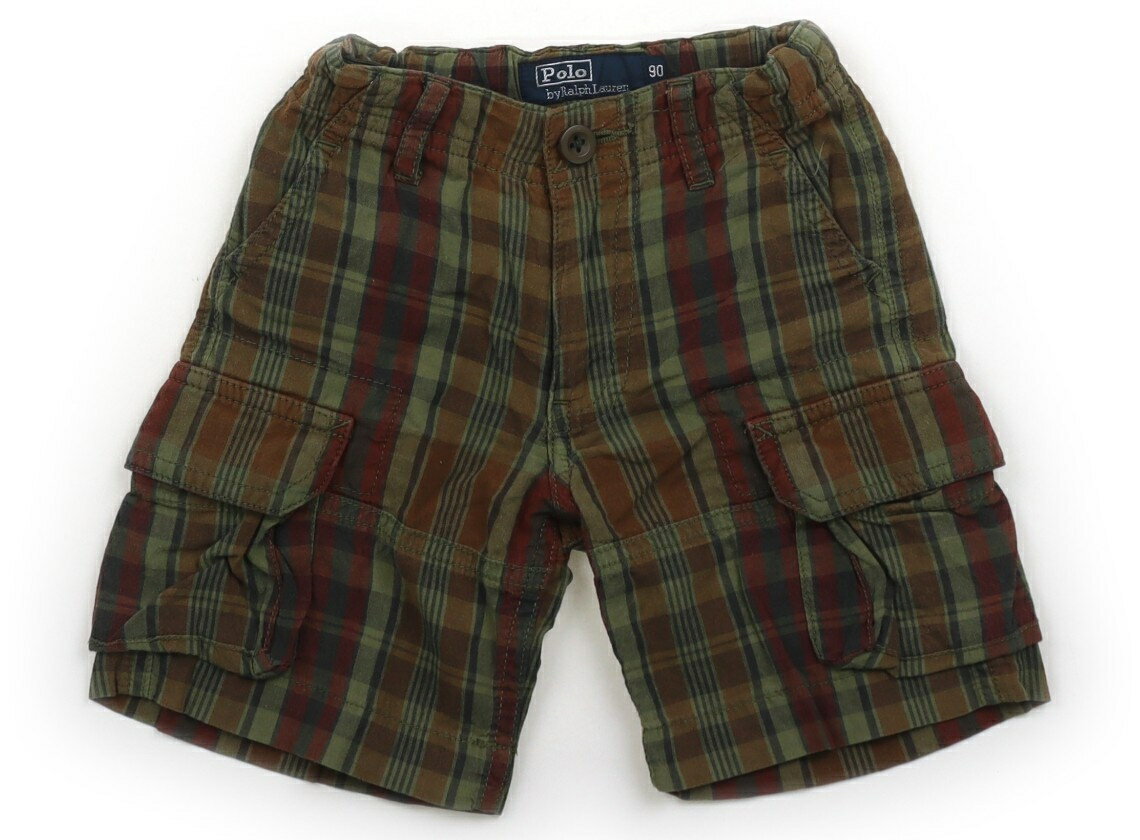 Long-Trousers, Trousers - ポロラルフローレン POLO RALPH LAUREN ハーフパンツ 90 男の子 抹茶色×茶チェック 子供服 ベビー服 キッズ アウトレット ユーズド 【中古】キッズ・ベビー・マタニティ