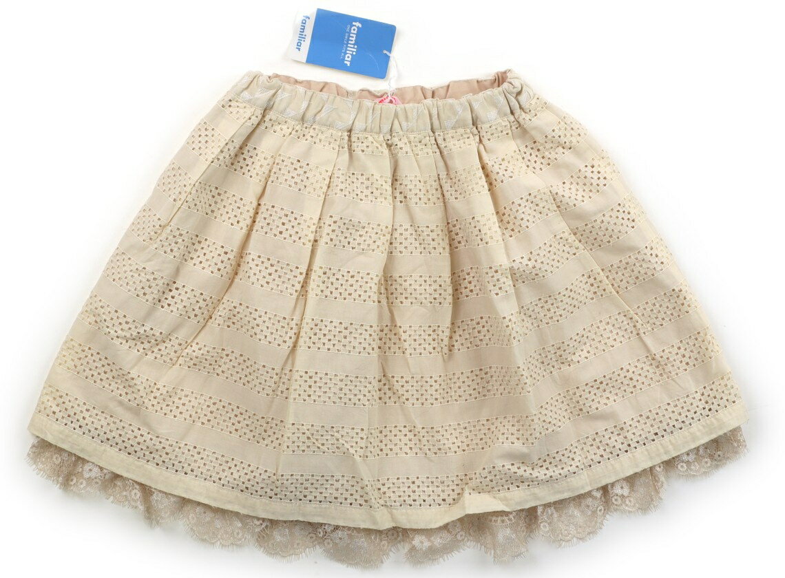 ファミリア familiar スカート 130 女の子 ベージュ、レース 子供服 ベビー服 キッズ アウトレット ユーズド 【中古】キッズ・ベビー・マタニティ