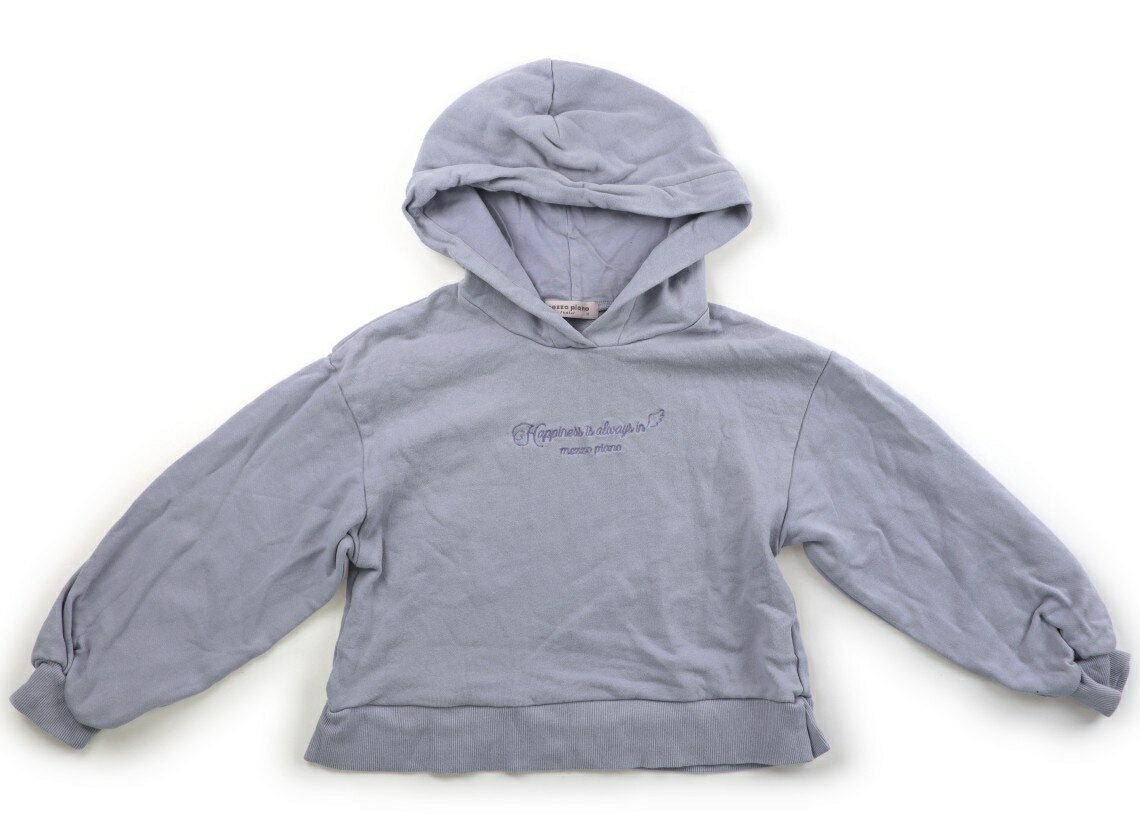 メゾピアノ mezzo piano パーカー 150 女の子 スモーキーブルー、英文字刺繍 子供服 ベビー服 キッズ アウトレット ユーズド 【中古】キッズ・ベビー・マタニティ