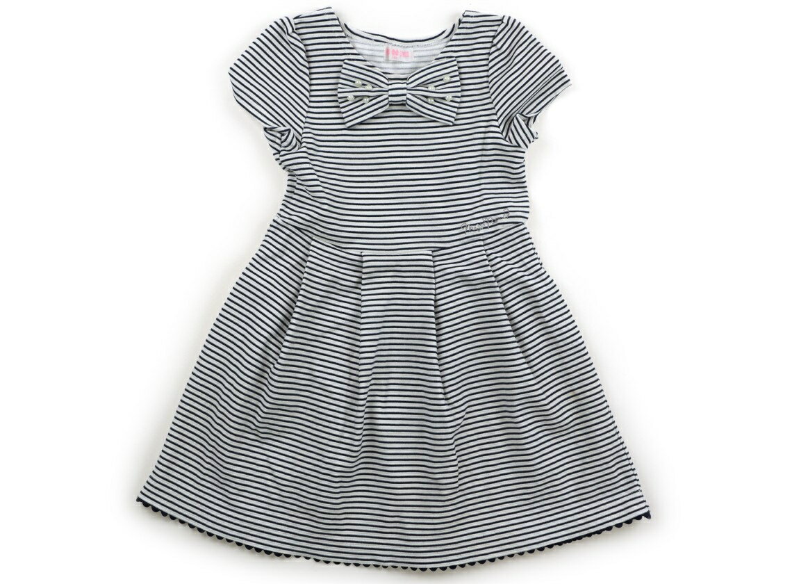 メゾピアノ mezzo piano ワンピース 130 女の子 白・ネイビー・ボーダー 子供服 ベビー服 キッズ アウトレット ユーズド 【中古】キッズ・ベビー・マタニティ