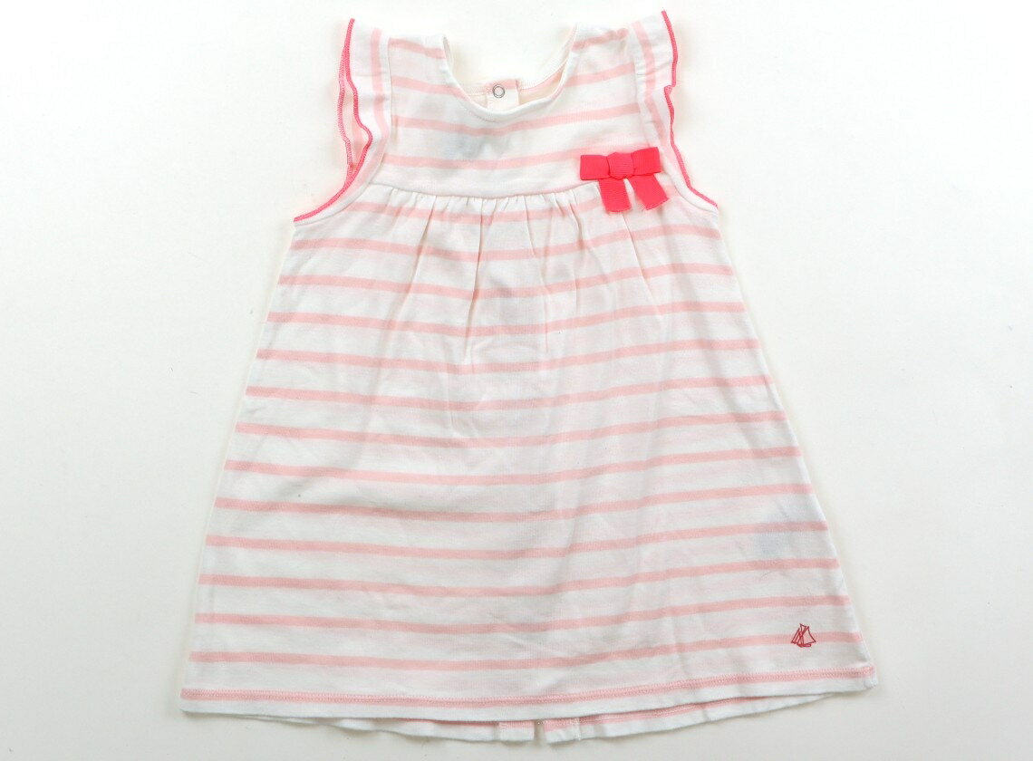 Rakuten - プチバトー PETIT BATEAU チュニック 70 女の子 ホワイト・ピンク 子供服 ベビー服 キッズ アウトレット ユーズド 【中古】キッズ・ベビー・マタニティ